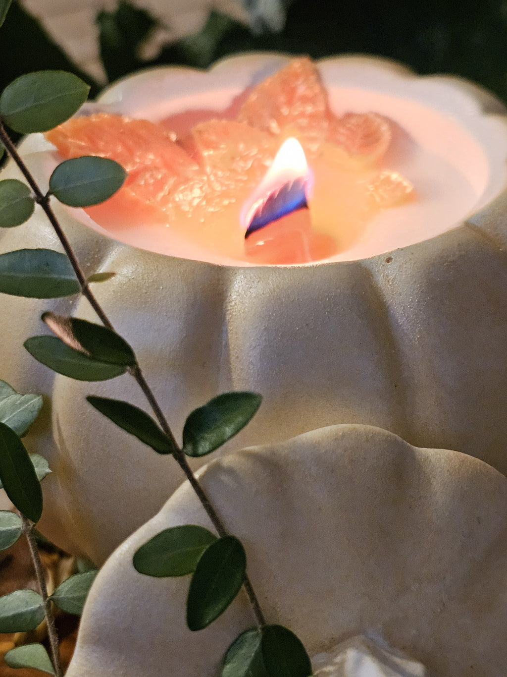 Pumpkin Soy Aroma Candle – Handmade Autumn Candle with Wooden Wick